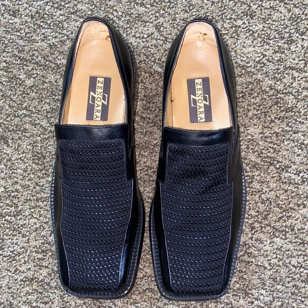 VTG, ZENGARA FASHION Dress Shoes Men's Black Leather Loafers Size 8 US